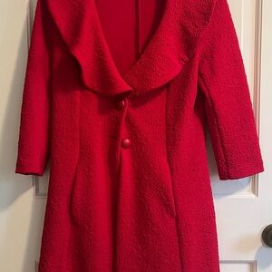 Elegant Red Textured Coat